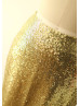 Light Gold Sequin Knee Length Skirt